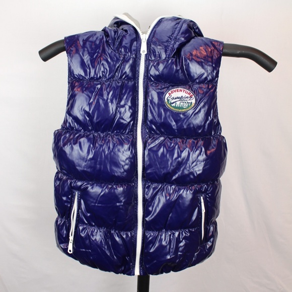 CLRIDE.n Puffy Purple Hooded Vest Size 90 - Picture 2 of 4